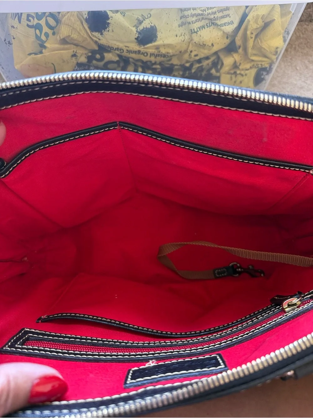 Dooney & Bourke Black Dome Satchel with Gold Hardware